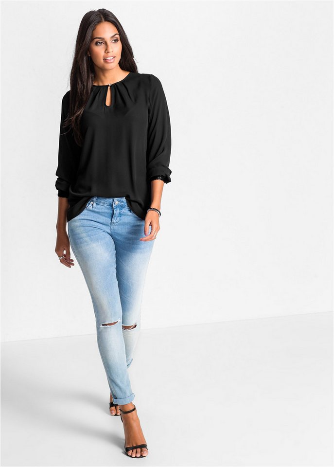 bonprix Schlupfbluse lockere Passform, aus Polyester, mit Paillettenapplikationen – Bild 5 von 5