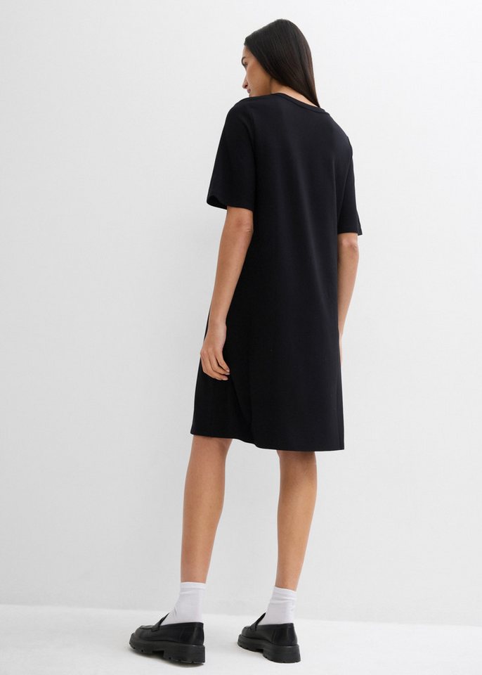 bonprix Shirtkleid lässige Passform, A-Linie, Kurzarm-Design, aus Viskose, ohne Kragen – Bild 2 von 5