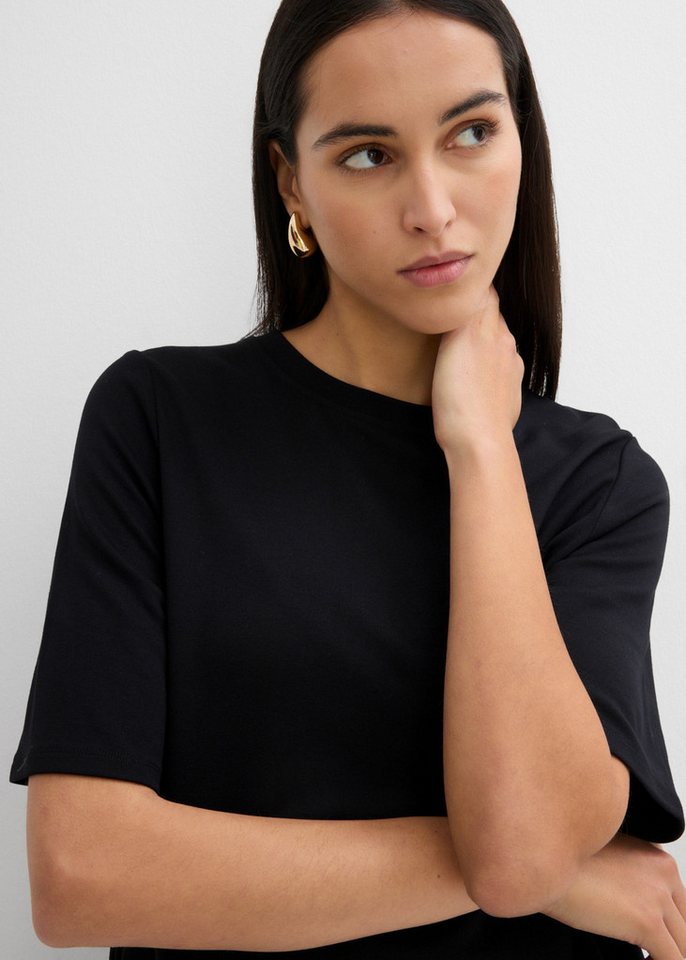bonprix Shirtkleid lässige Passform, A-Linie, Kurzarm-Design, aus Viskose, ohne Kragen – Bild 4 von 5