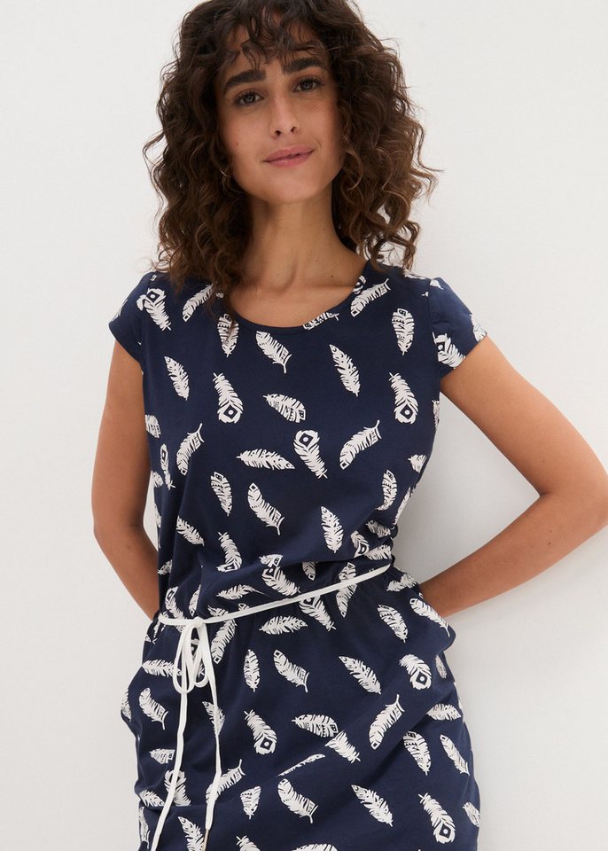 bonprix Shirtkleid mit elastischen Bündchen in der Taille, Loose Fit, mit Kurzarm – Bild 3 von 5
