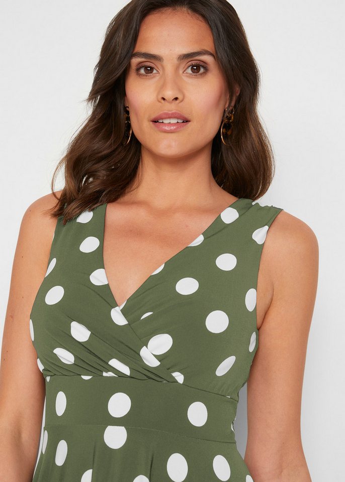 bonprix Shirtkleid mit Punkt-Design, aus Polyester und Elasthan, Regular Fit, ärmellos – Bild 3 von 5