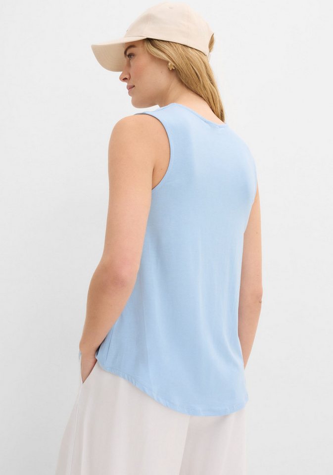 bonprix Shirttop bequeme Passform, aus Viskose-Mix, V-Ausschnitt – Bild 2 von 5