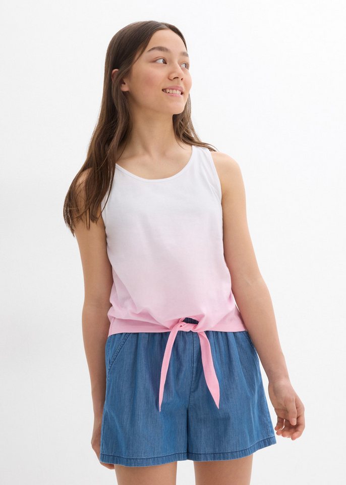 bonprix Shirttop (Packung, 2er) ärmelloses Design, aus Baumwolle, im 2er Pack, mit Knoten-Detail – Bild 2 von 5