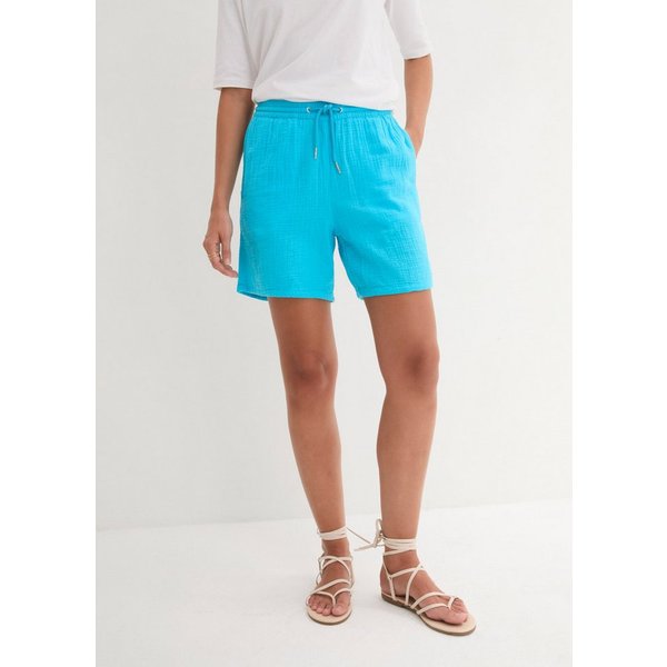 bonprix Shorts aus Baumwolle, mit elastischem Bund und Kordelzug, lockere Passform
