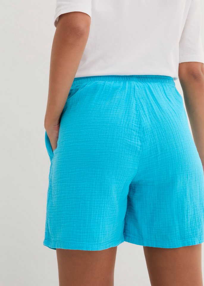 bonprix Shorts aus Baumwolle, mit elastischem Bund und Kordelzug, lockere Passform – Bild 3 von 5