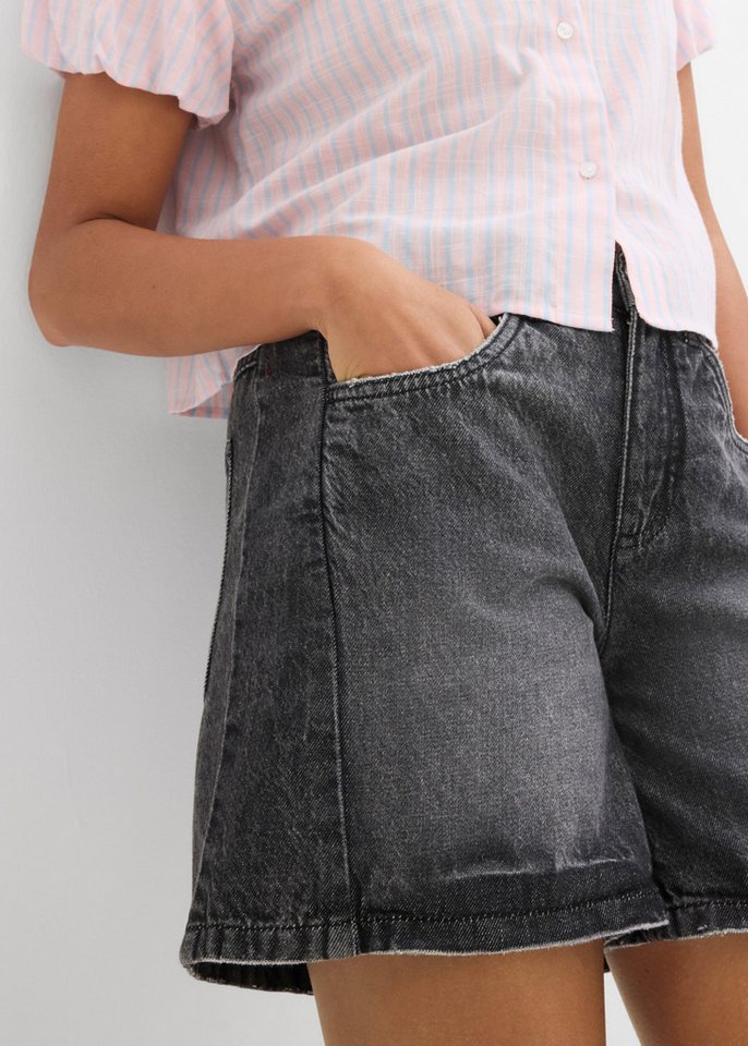 bonprix Shorts Loose Fit, aus Baumwolle, mit vorverlegter Naht – Bild 4 von 5