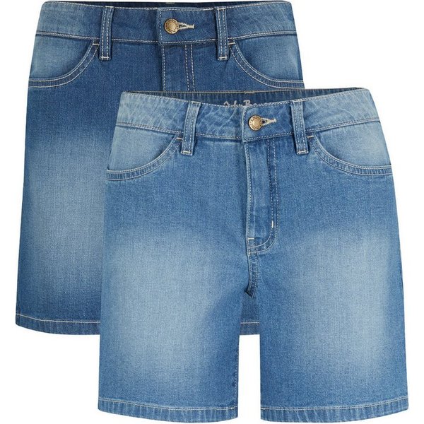bonprix Shorts (Packung, 2-tlg) aus Baumwolle und Elasthan, mit Eingrifftaschen und Gesäßtaschen