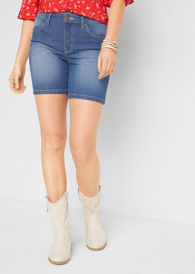 bonprix Shorts (Packung, 2-tlg) aus Baumwolle und Elasthan, mit Eingrifftaschen und Gesäßtaschen – Bild 2 von 5