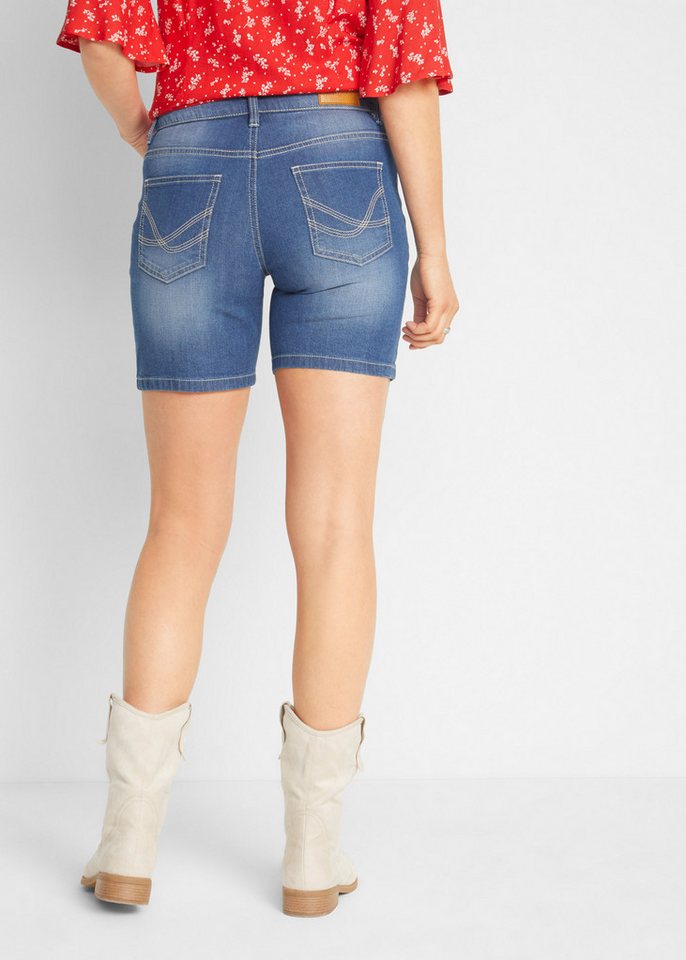 bonprix Shorts (Packung, 2-tlg) aus Baumwolle und Elasthan, mit Eingrifftaschen und Gesäßtaschen – Bild 3 von 5