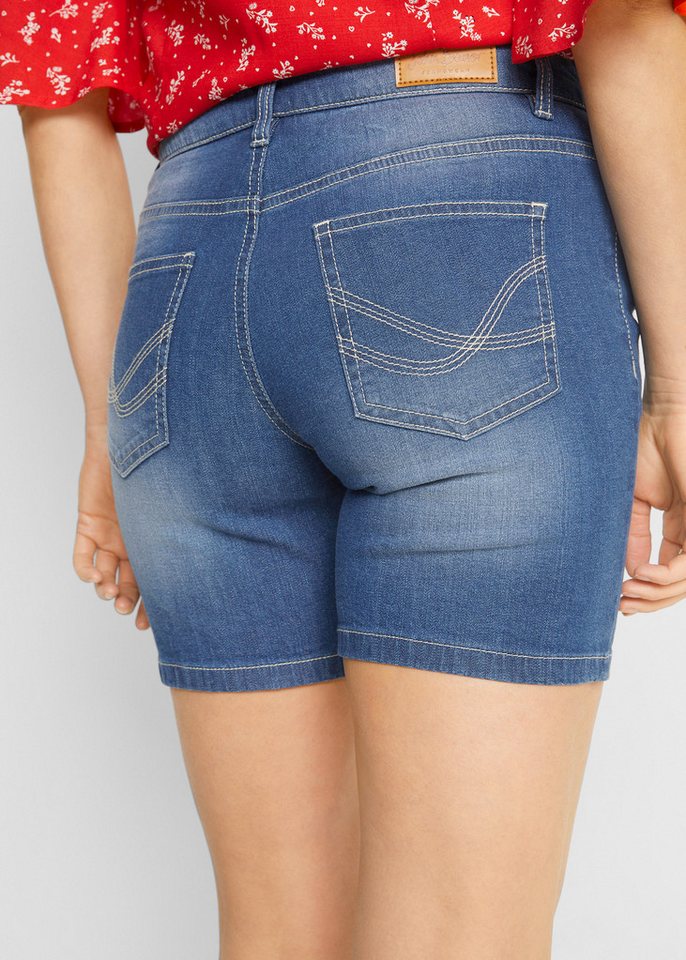 bonprix Shorts (Packung, 2-tlg) aus Baumwolle und Elasthan, mit Eingrifftaschen und Gesäßtaschen – Bild 4 von 5