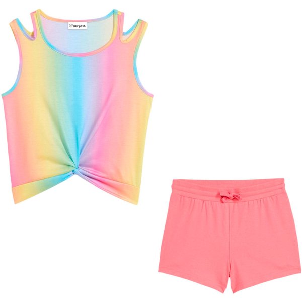 bonprix Shorts (Set, 2-tlg) aus Polyester und Baumwolle, Regular Fit, mit Farbverlauf