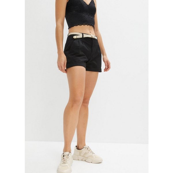 bonprix Shorts (Set, 2-tlg) aus Baumwolle und Elasthan, Regular Fit, mit umgeschlagenem Saum