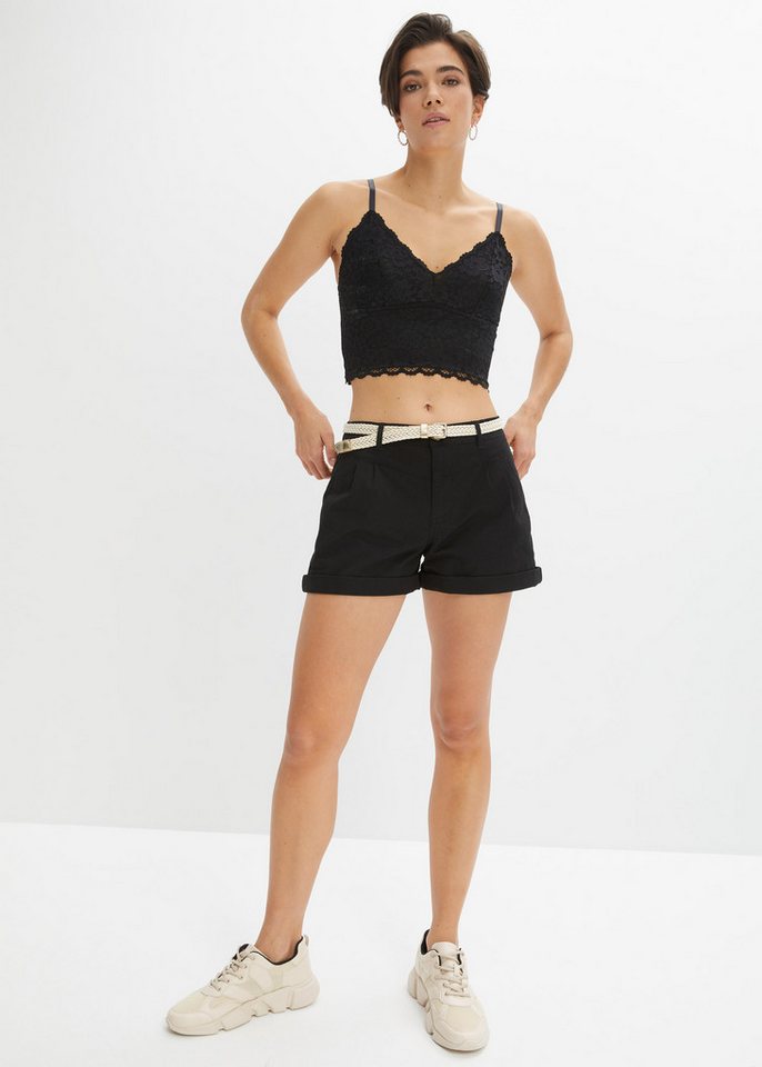 bonprix Shorts (Set, 2-tlg) aus Baumwolle und Elasthan, Regular Fit, mit umgeschlagenem Saum – Bild 5 von 5