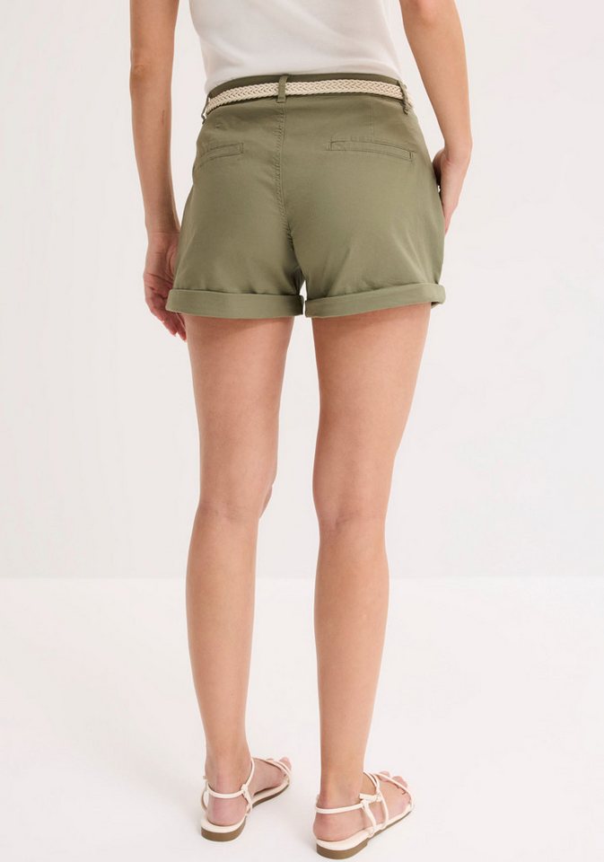 bonprix Shorts (Set, 2-tlg) aus Baumwolle und Elasthan, Regular Fit, mit umgeschlagenem Saum – Bild 3 von 5
