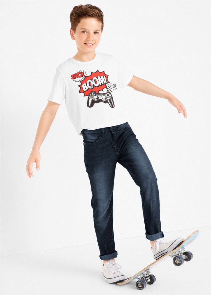 bonprix Slim-fit-Jeans mit Stretch-Material, mit verstellbarem Bund, leichte Waschung – Bild 5 von 5