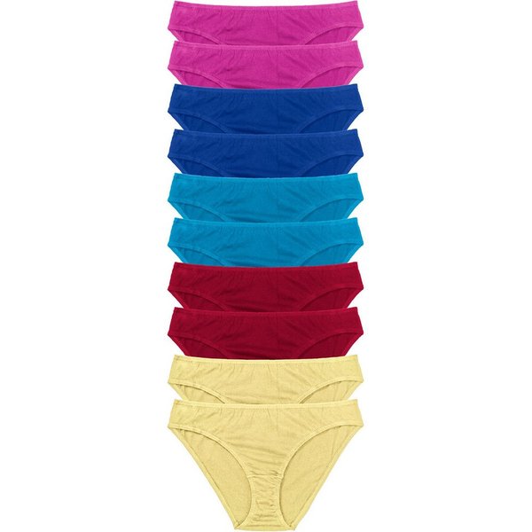 bonprix Slip (Packung, 10-St) bequeme Passform, aus Baumwolle, verschiedene Farben, im 10er Pack