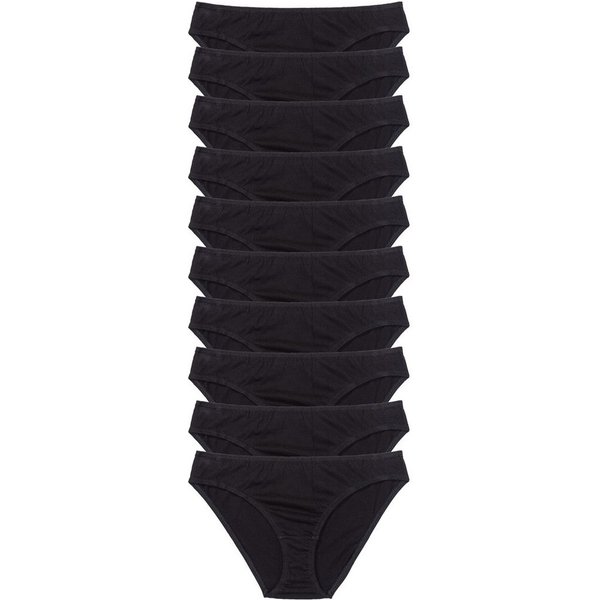 bonprix Slip (Packung, 10-St) bequeme Passform, aus Baumwolle, verschiedene Farben, im 10er Pack