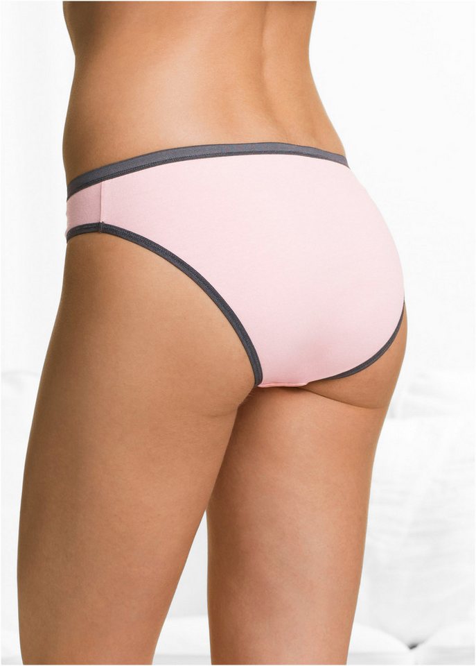 bonprix Slip (Packung, 5-St) mit dekorativen Bündchen in Kontrastfarbe, weiche Materialqualität – Bild 3 von 5