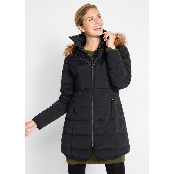 bonprix Steppjacke Regular Fit, mit abnehmbarer Kapuze mit Fellimitat