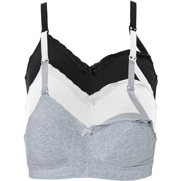 bonprix Still-BH (Packung, 3-tlg) im praktischen 3er Pack, mit Clip-Verschlüssen, aus Baumwollqualität