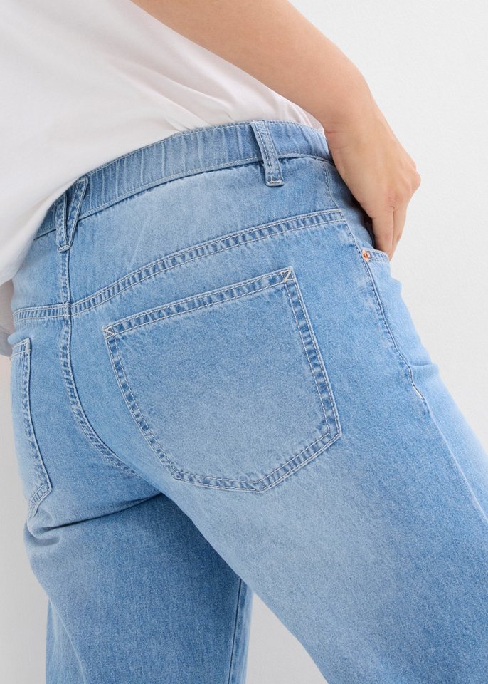 bonprix Straight-Jeans gerader Schnitt, Mid Waist, Cropped-Länge, Regular Fit – Bild 3 von 5