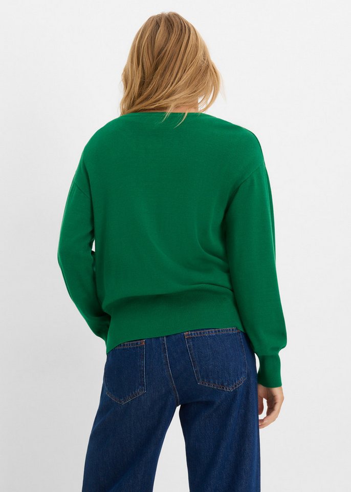 bonprix Strickjacke Feinstrickjacke, mit Knopfleiste, lässig geschnitten, Langarm – Bild 2 von 5