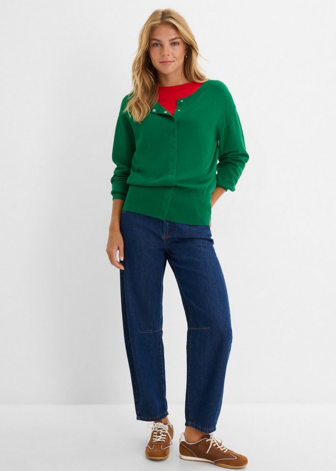 bonprix Strickjacke Feinstrickjacke, mit Knopfleiste, lässig geschnitten, Langarm – Bild 5 von 5
