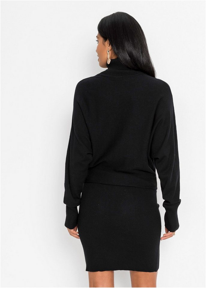 bonprix Strickkleid mit Rollkragen, aus Viskose, Polyamid und Polyester – Bild 2 von 5