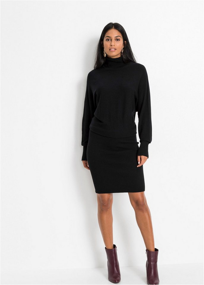 bonprix Strickkleid mit Rollkragen, aus Viskose, Polyamid und Polyester – Bild 5 von 5