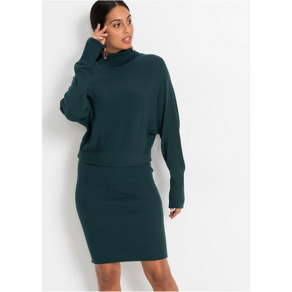 bonprix Strickkleid mit Rollkragen, aus Viskose, Polyamid und Polyester