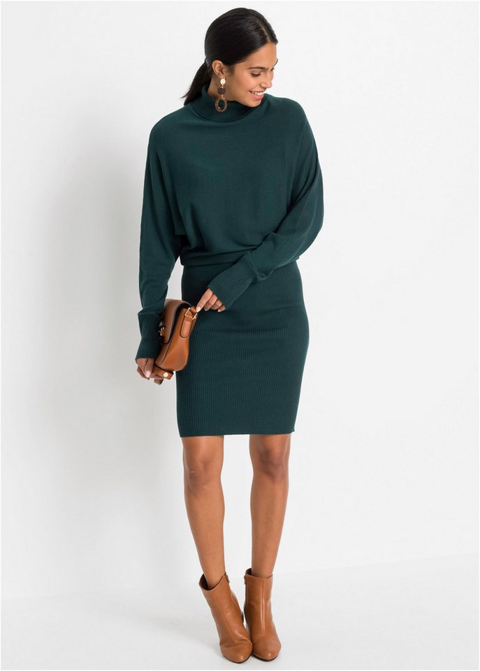 bonprix Strickkleid mit Rollkragen, aus Viskose, Polyamid und Polyester – Bild 5 von 5