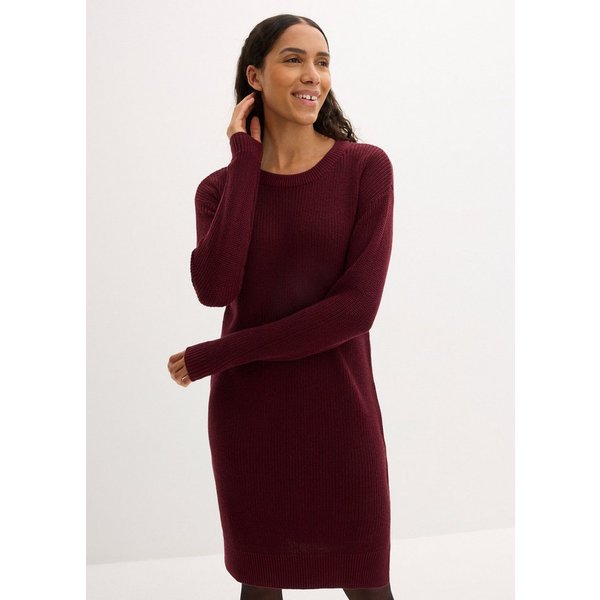 bonprix Strickkleid Oversize-Rippstrick, bequeme Passform, seitliche Schlitze