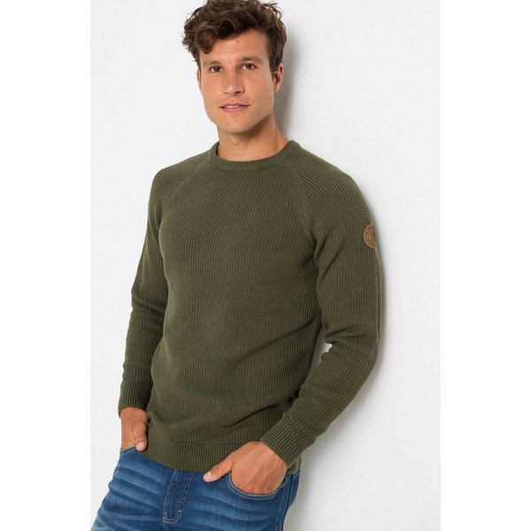 bonprix Strickpullover tolle Baumwollmischung, mit Rundhalsausschnitt, Regular Fit