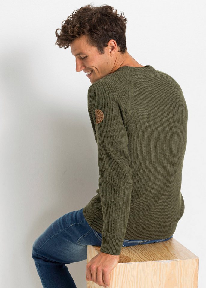bonprix Strickpullover tolle Baumwollmischung, mit Rundhalsausschnitt, Regular Fit – Bild 2 von 5
