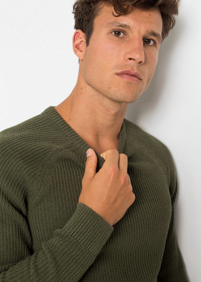 bonprix Strickpullover tolle Baumwollmischung, mit Rundhalsausschnitt, Regular Fit – Bild 4 von 5