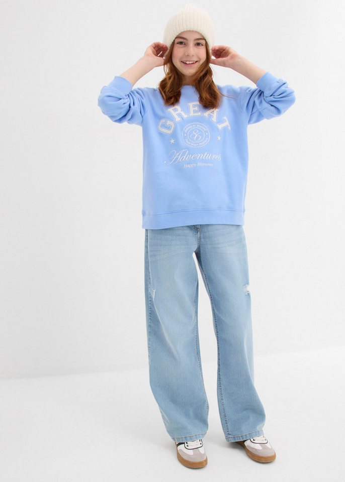 bonprix Sweatshirt mit Statement-Druck, aus Baumwolle, Regular Fit – Bild 4 von 5