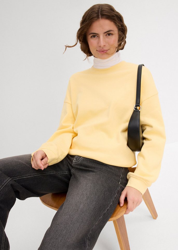 bonprix Sweatshirt Oversize-Passform, aus reiner Baumwolle, elastische Bündchen – Bild 2 von 5