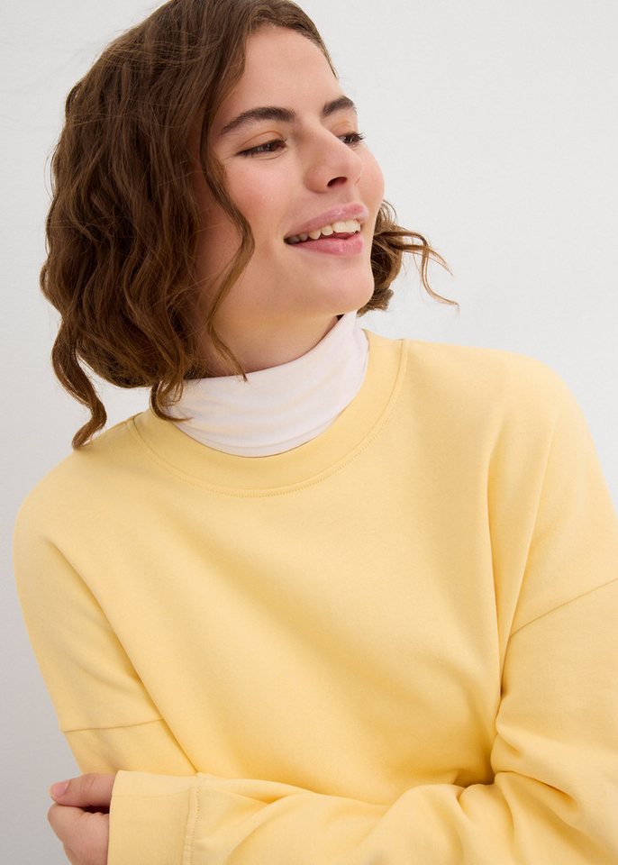 bonprix Sweatshirt Oversize-Passform, aus reiner Baumwolle, elastische Bündchen – Bild 4 von 5