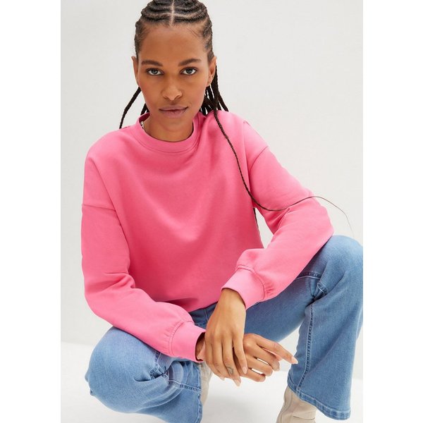 bonprix Sweatshirt Oversize-Passform, aus reiner Baumwolle, elastische Bündchen