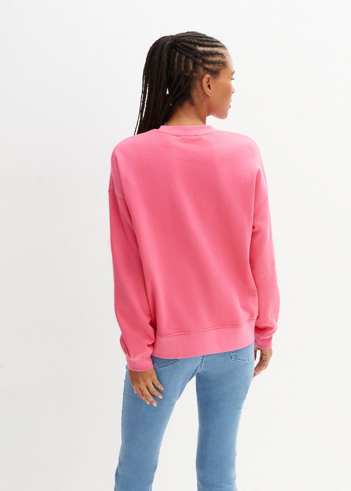 bonprix Sweatshirt Oversize-Passform, aus reiner Baumwolle, elastische Bündchen – Bild 2 von 5