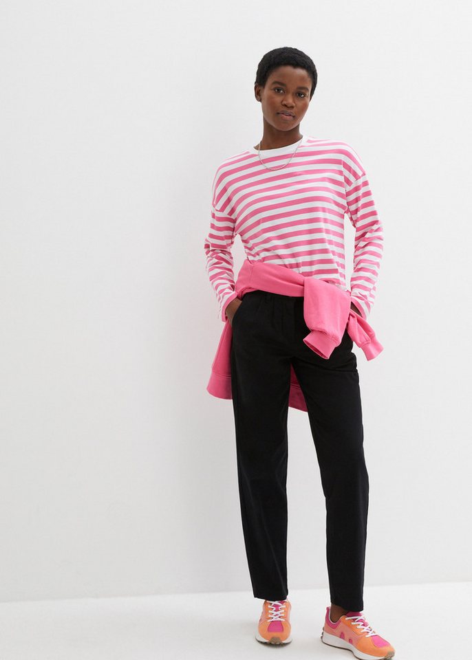 bonprix Sweatshirt Oversize-Passform, aus reiner Baumwolle, elastische Bündchen – Bild 4 von 5