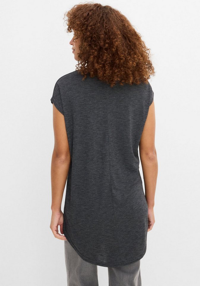 bonprix T-Shirt A-Linie, Kurzarm, aus Viskose und Polyester, mit Rundhalsausschnitt – Bild 3 von 5