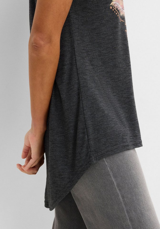 bonprix T-Shirt A-Linie, Kurzarm, aus Viskose und Polyester, mit Rundhalsausschnitt – Bild 4 von 5