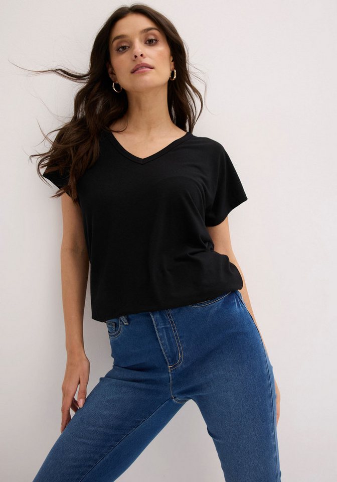 bonprix T-Shirt bequeme Passform, Kurzarm, tiefer Rücken-Ausschnitt – Bild 3 von 5