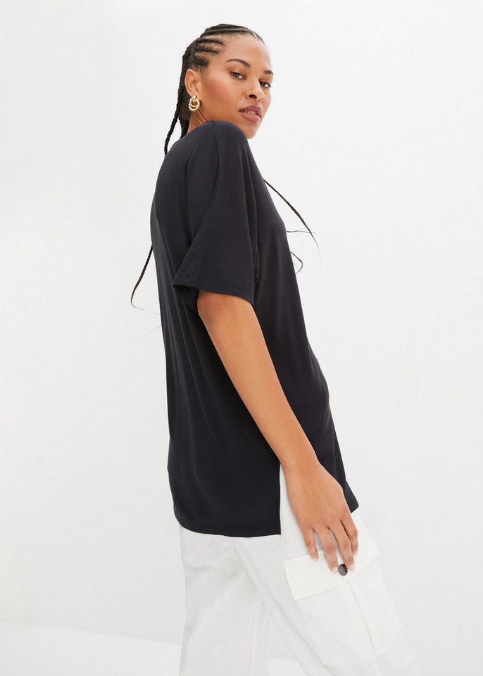 bonprix T-Shirt Oversize-Passform, Halbarm-Design, aus Viskose-Mix mit Elasthan – Bild 2 von 5