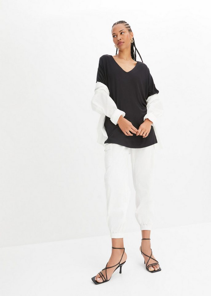 bonprix T-Shirt Oversize-Passform, Halbarm-Design, aus Viskose-Mix mit Elasthan – Bild 5 von 5