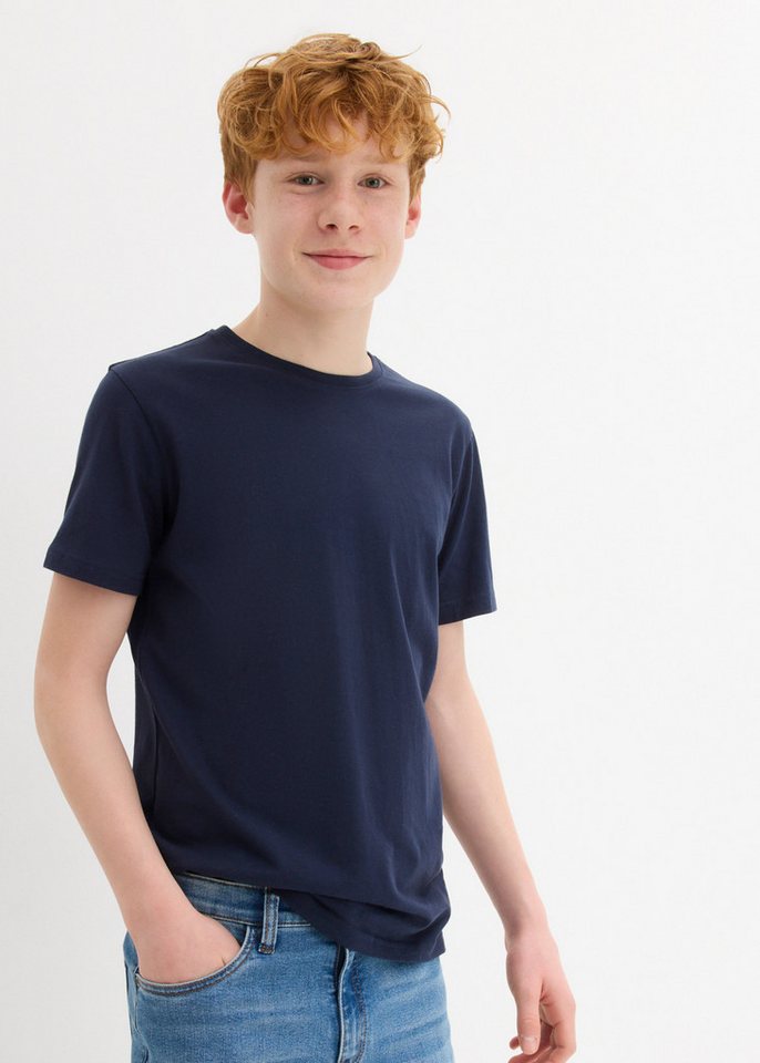 bonprix T-Shirt (Packung, 3er) aus hautfreundlicher Baumwolle, mit Rundhalsausschnitt, Kurzarm-Design – Bild 2 von 5