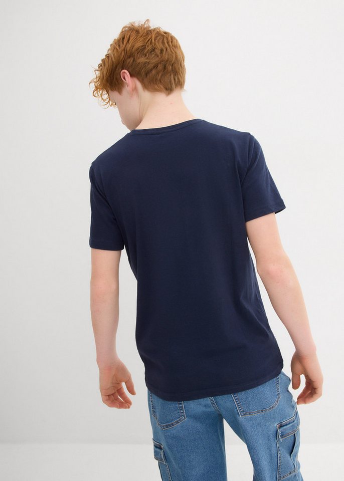 bonprix T-Shirt (Packung, 3er) aus hautfreundlicher Baumwolle, mit Rundhalsausschnitt, Kurzarm-Design – Bild 3 von 5