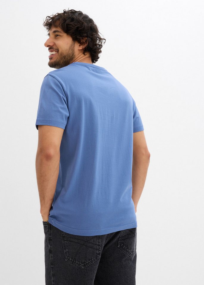 bonprix T-Shirt (Packung, 5-tlg., 5er) Regular Fit, Kurzarm, für warme Tage, aus Baumwolle und Viskose – Bild 4 von 5