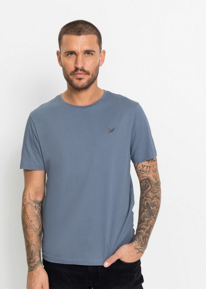 bonprix T-Shirt (Packung, 3-tlg., 3er) Regular Fit, Kurzarm, für den Alltag, aus Baumwolle und Viskose – Bild 2 von 5